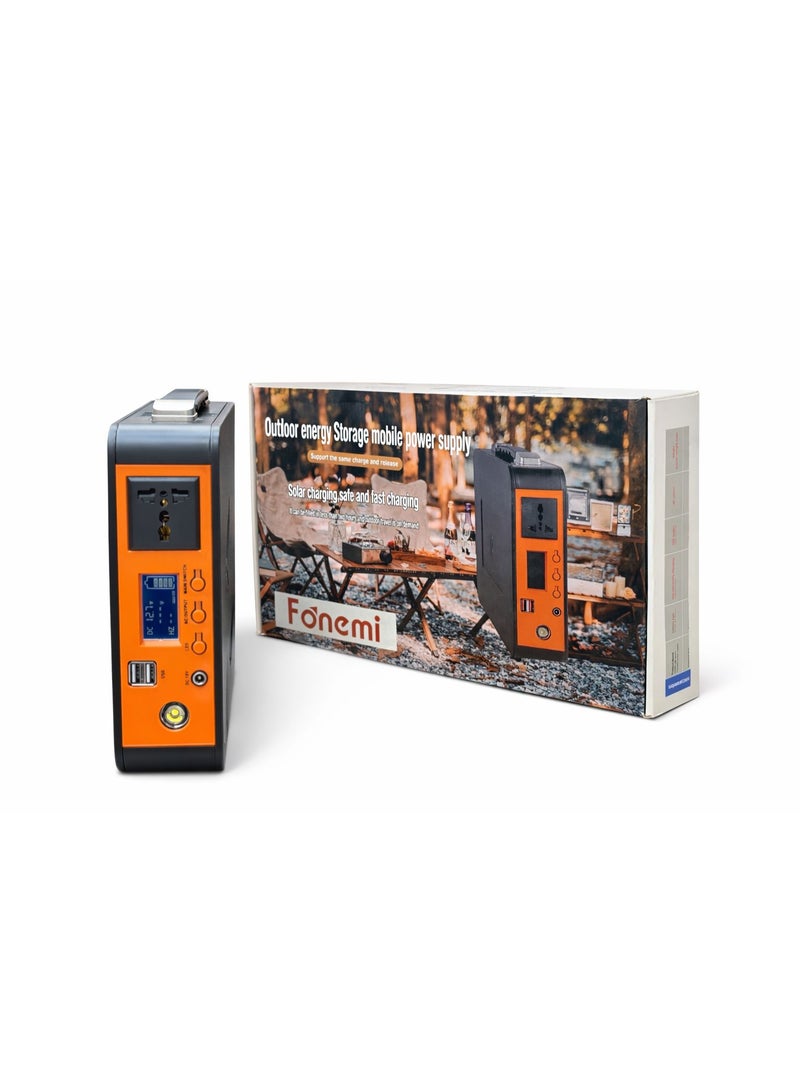 Fonemi Portable Outdoor Power Station 300W Battery Generator with AC Socket, USB Charging Ports, LED Display & Solar Charging Support – Camping, Emergency Backup, Travel Power Supply - Image 2