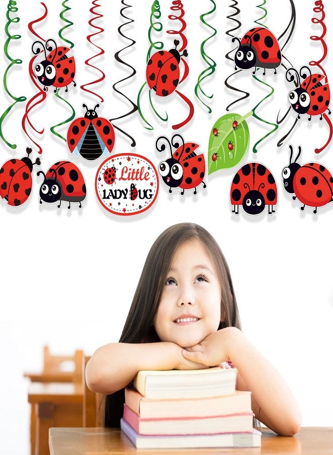 CC HOME 15Pack Ladybug Hanging Swirls Fancy Cute Insect Ladybug Ceiling Streamer Birthday Party Decorations Ladybug Themed Party Favors for Holiday Baby Shower Home Decoration - Image 3