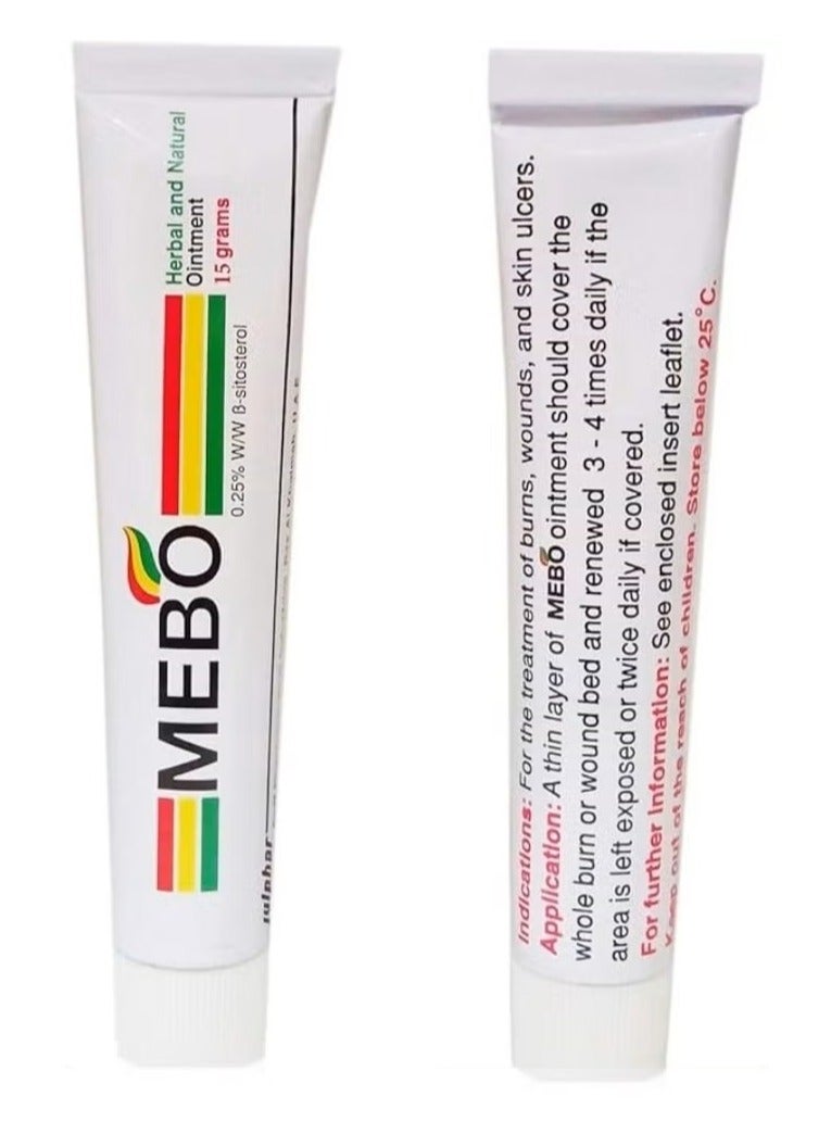 Julphar Mebo Original Ointment for Burns and Wounds, Skin ULCers 15 GM - Image 2