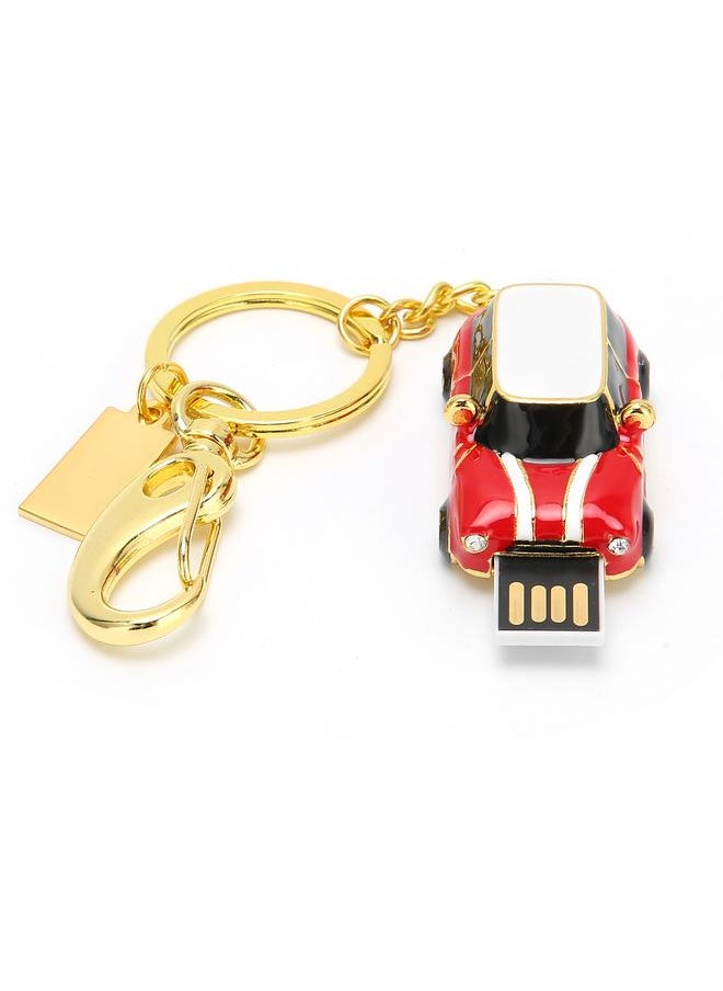 Thoraya Car red USB2.0U disk creative cute cartoon metal U disk car gift car USB 64GB  - Image 4
