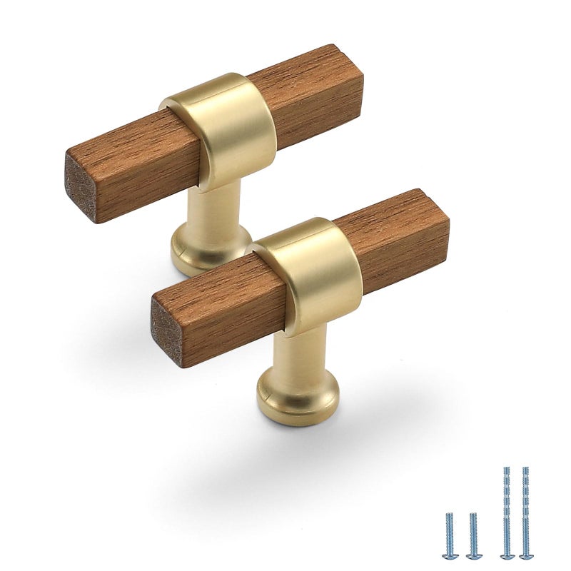 Evionlin 10 Pack Walnut Wooden Drawer Pulls Beech Wood Drawer Handles Wood Hardware for Cabinets Dressers Wood Cabinet knobs Wooden knobs for cabinets and Drawers - Image 2