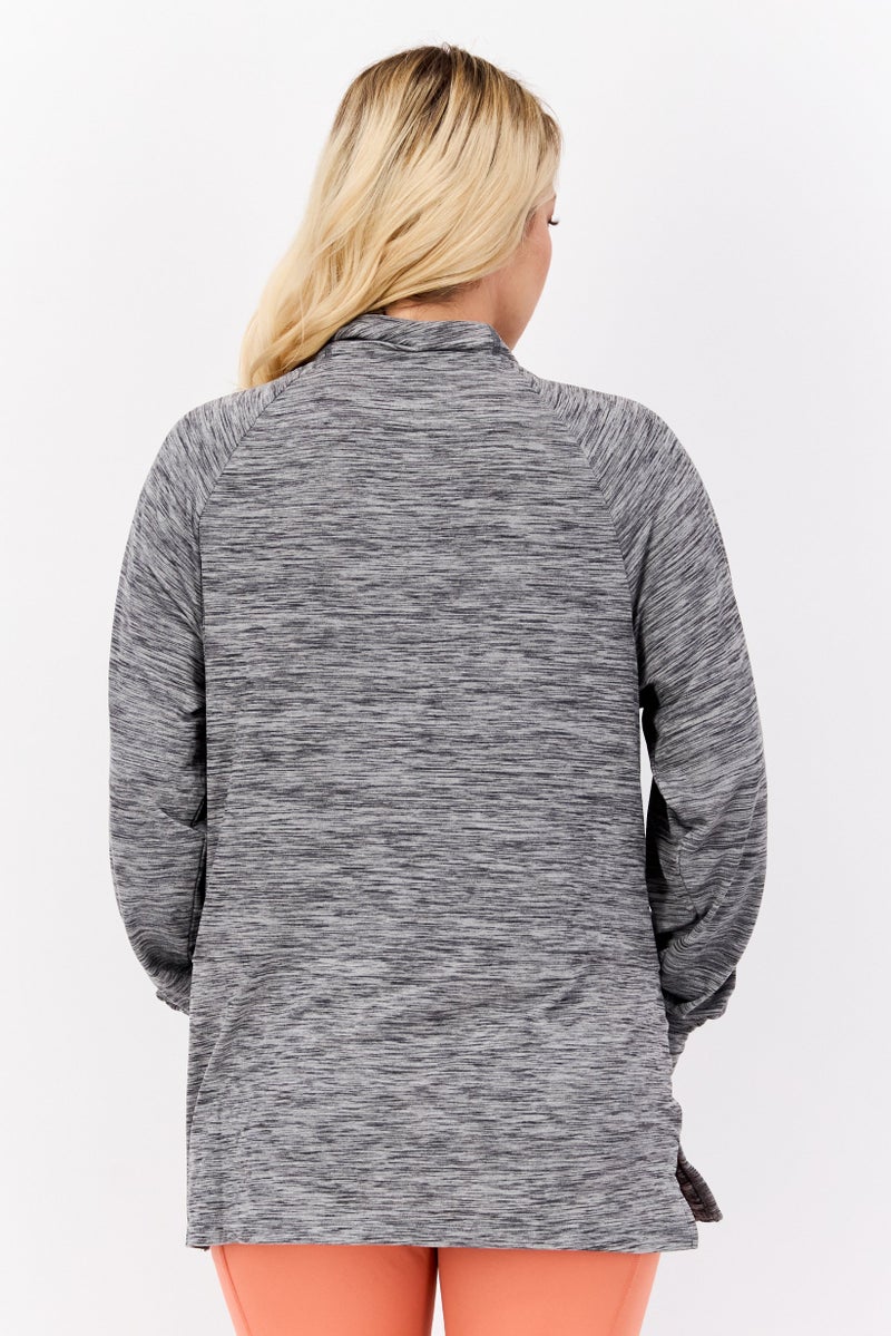 NINE WEST ملابس رياضية نسائية بليزر رمادي بأكمام طويلة، خارجية - Image 4