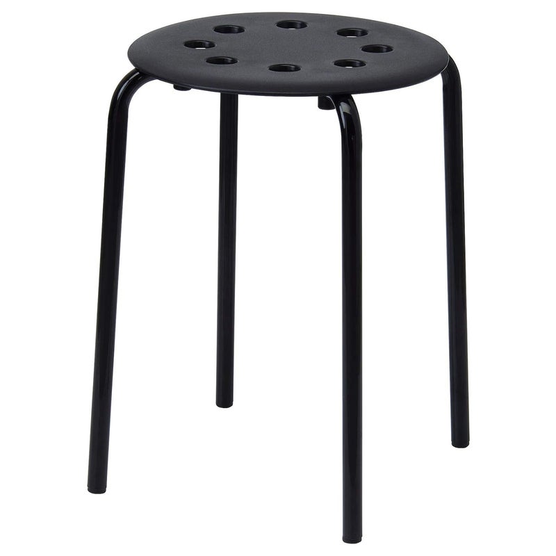 JR Products Jr Products Stool, Black 45 Cm (17 3/4", Steel, Epoxy Powder Coating)  - Image 1
