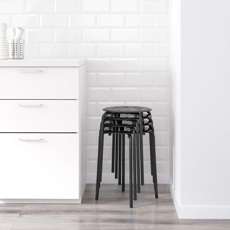 JR Products Jr Products Stool, Black 45 Cm (17 3/4", Steel, Epoxy Powder Coating)  - Image 2
