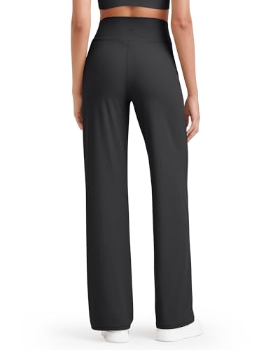 G4Free Wide Leg Pants Women Lightweight Yoga Pants with Pockets Straight Leg Casual Lounge PantsBlackM28 - Image 3