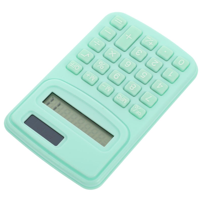 Mint Green Portable Calculator Dual Power Basic Functions For Office School Students - Image 2