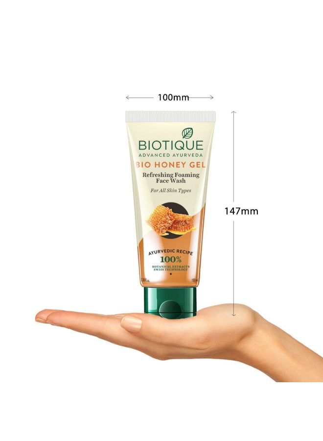 Biotique Bio Honey Gel Refreshing Foaming Face Wash For All Skin Types, 100Ml - Image 2