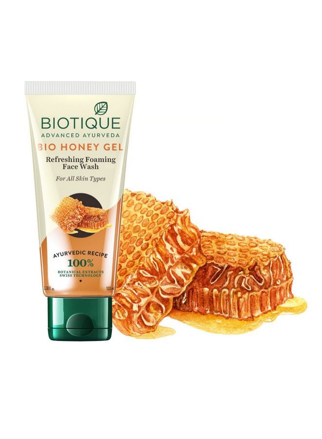 Biotique Bio Honey Gel Refreshing Foaming Face Wash For All Skin Types, 100Ml - Image 3