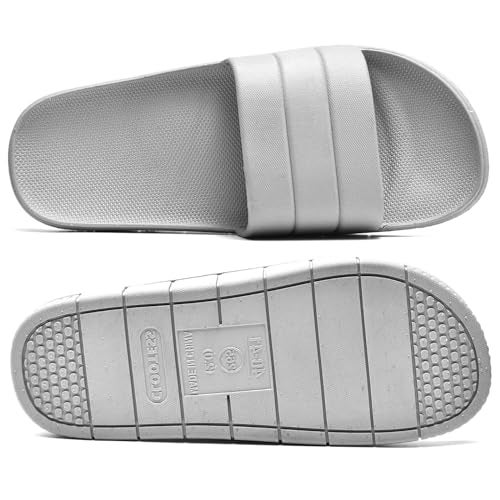 clootess Shower Slide Shoes for Men and Women Home Sandal Bath Slipper Indoor House Pool College Dorm Non-Slip Grey 44.45 - Image 3
