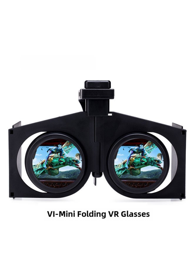 Folding VR Glasses V1 Gift Mini Mobile Phone 3D Virtual Reality BOX Panoramic Convenient Generation VR Glasses-Color:V1 Folded Black - Image 1