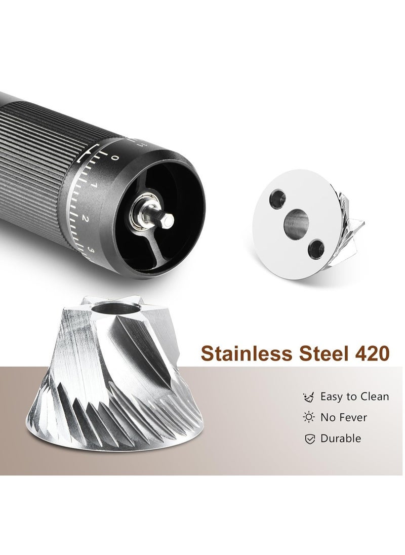 Manual Coffee Grinder, 6 Star Conical Burr, Premium Stainless Steel Hand Coffee Grinder with Adjustable Settings, Perfect for Home, Office, and Camping - Image 2