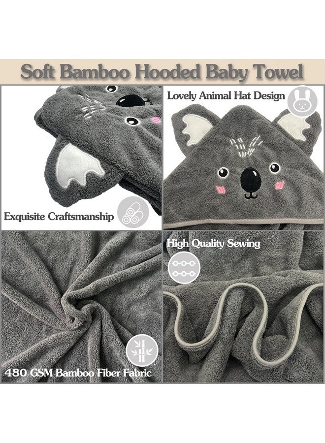 BEFACL 2 Pack Baby Towels With Hood And 5 Baby Washcloths, For Newborn Unisex, 31.5X31.5 In Ultra Absorbent Soft Hooded Bath Towel Set Gift For Boys Girls, Babies, Infant, Toddler, Newborn Essential - Image 5