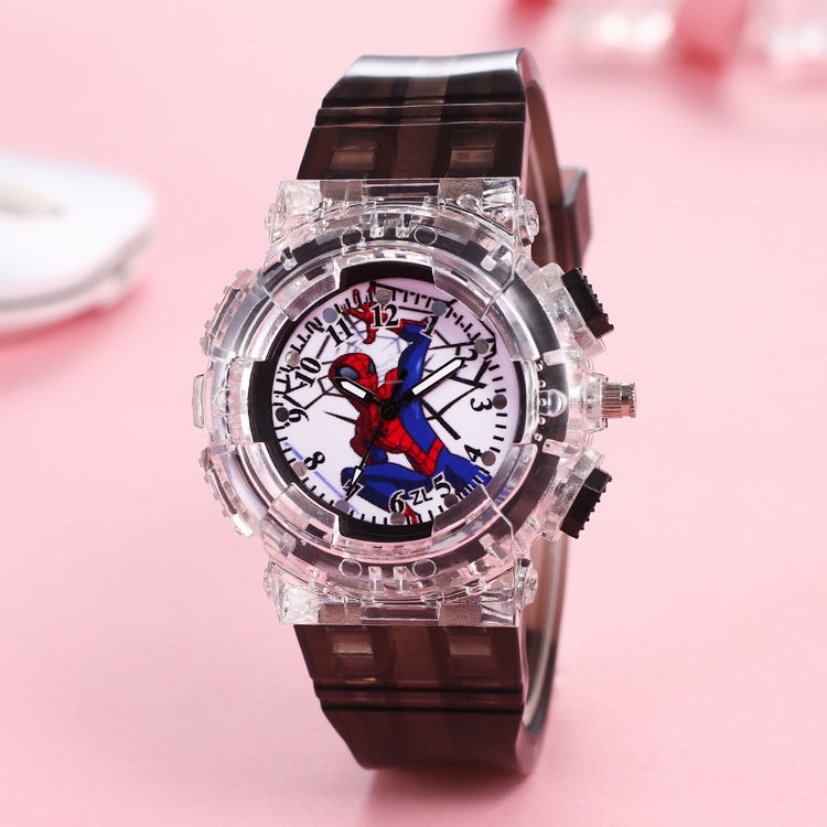 Spider-Man Kids Watch Cartoon Quartz Wristwatch Black 