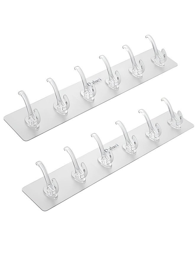 DALUCI Wall Hanger Hooks for Clothes Hanger for Wall – Strong Self Adhesive Magic Sticker Hook for Kitchen, Bathroom & Home – Door Sticker Hooks for Walls Hangers for Clothes Hanging (Pack of 2) - Image 1