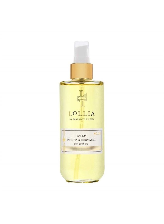 Lollia Dream Dry Body Oil, 6.8 Fl. Oz. – White Tea & Honeysuckle – Women's Body Oil, Scented Body Oil, Moisturizing Body Oil, Dry Body Oil for Women, For All Skin Types - Image 1