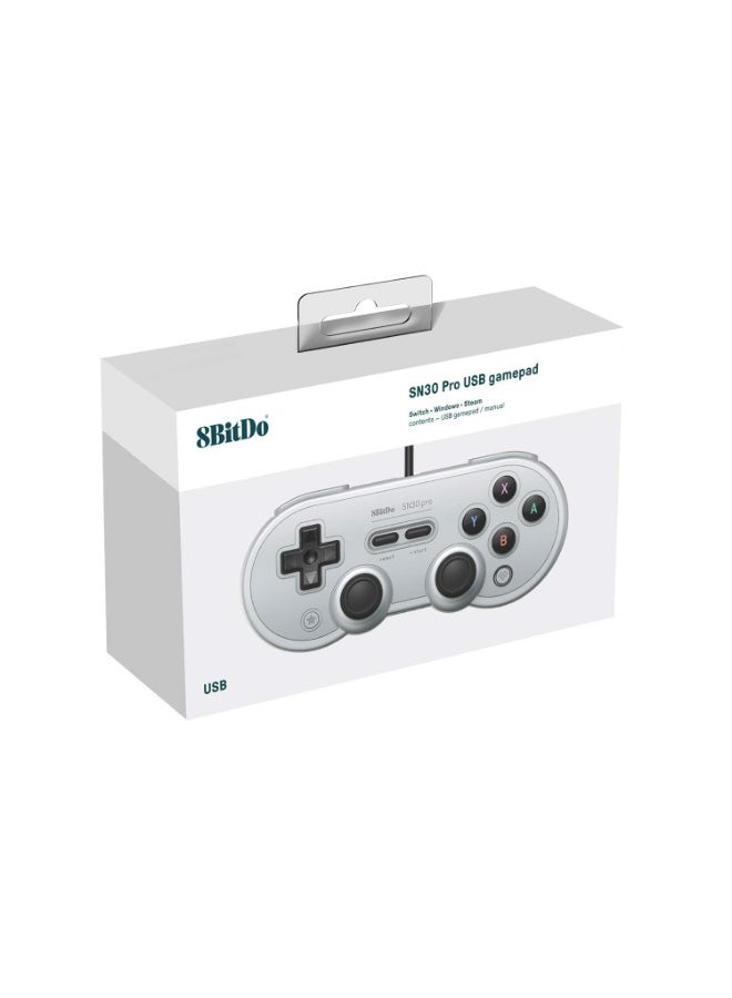 8Bitdo Sn30 Pro USB Wired Gamepad for Switch, Windows & Raspberry Pi(Gray Edition) - Image 2