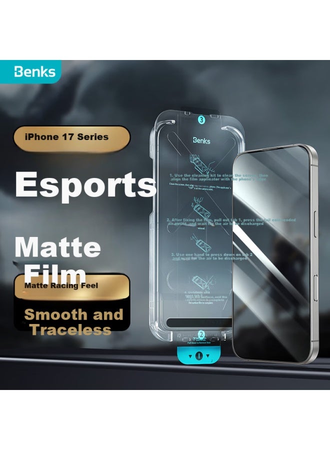 Benks Iphone 17 Pro Screen Protector, Apple 17 Pro Gaming Film, Anti-sweat, Dustproof, Matte Gaming Screen Protector, Full Coverage Curved Edge Protective Film - Image 1