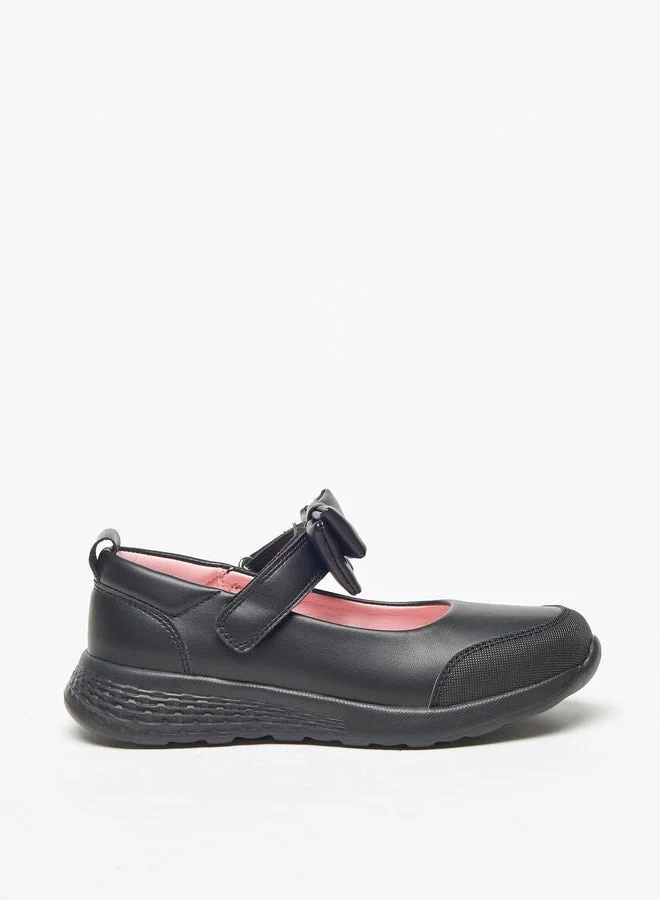 داش حذاء ماري جين مدرسي بفيونكة وإغلاق بشريط لاصق