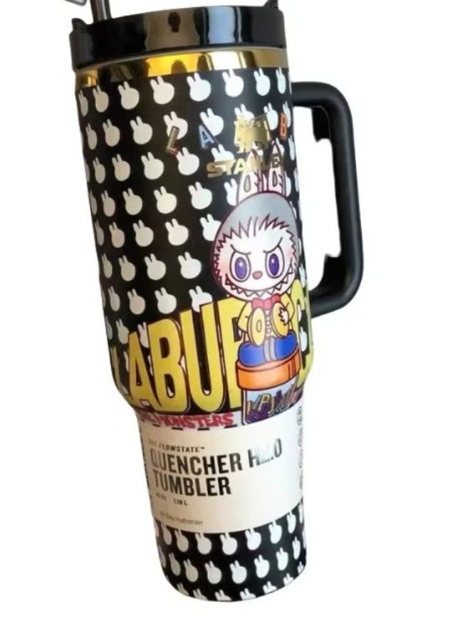Stanley x Labubu Limited Edition Quencher H2.0 Tumbler | Premium 40oz Insulated Cup with Handle, Straw & Spill-Proof Lid | Double-Wall Design for Hot & Cold Beverages - Image 4