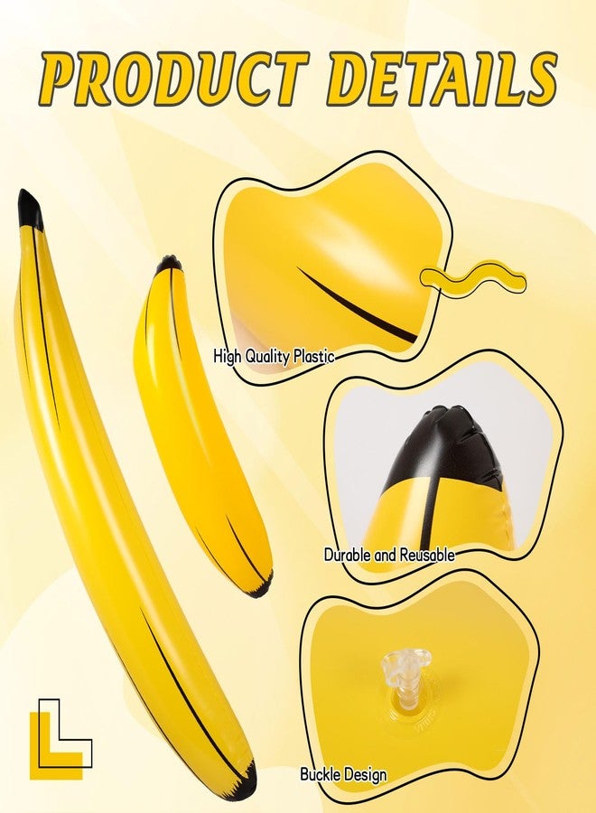 Simgoing 12 Pcs Inflatable Banana Props Balloons Include 23 Inch Banana x 11, 70 Inch Banana x 1, Bachelorette Party Decoration Plastic Banana Toys for Swimming Pool Party Favors Supplies Games - Image 3