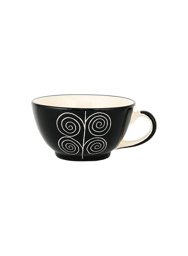 KITTENS Stackable Ceramic Tea Pot & Cup Set - Hand Painted Black Spiral Design - Microwave & Dishwasher Safe - Food Grade - Ideal Gift for Tea & Coffee Lovers - Image 5