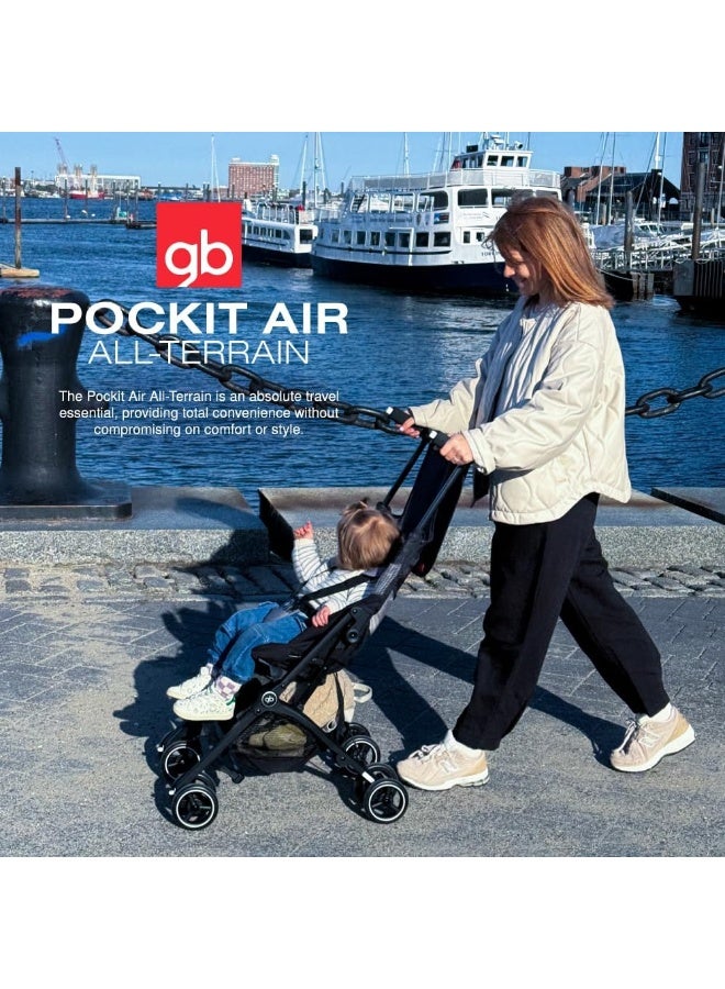 GB Pockit Air All Terrain Ultra Compact Lightweight Travel Stroller With Breathable Fabric In Velvet Black - Image 2