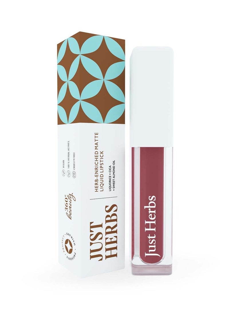 Just Herbs Just Herbs Ayurvedic Creamy Matte Long Lasting Liquid Lipstick  - Image 1
