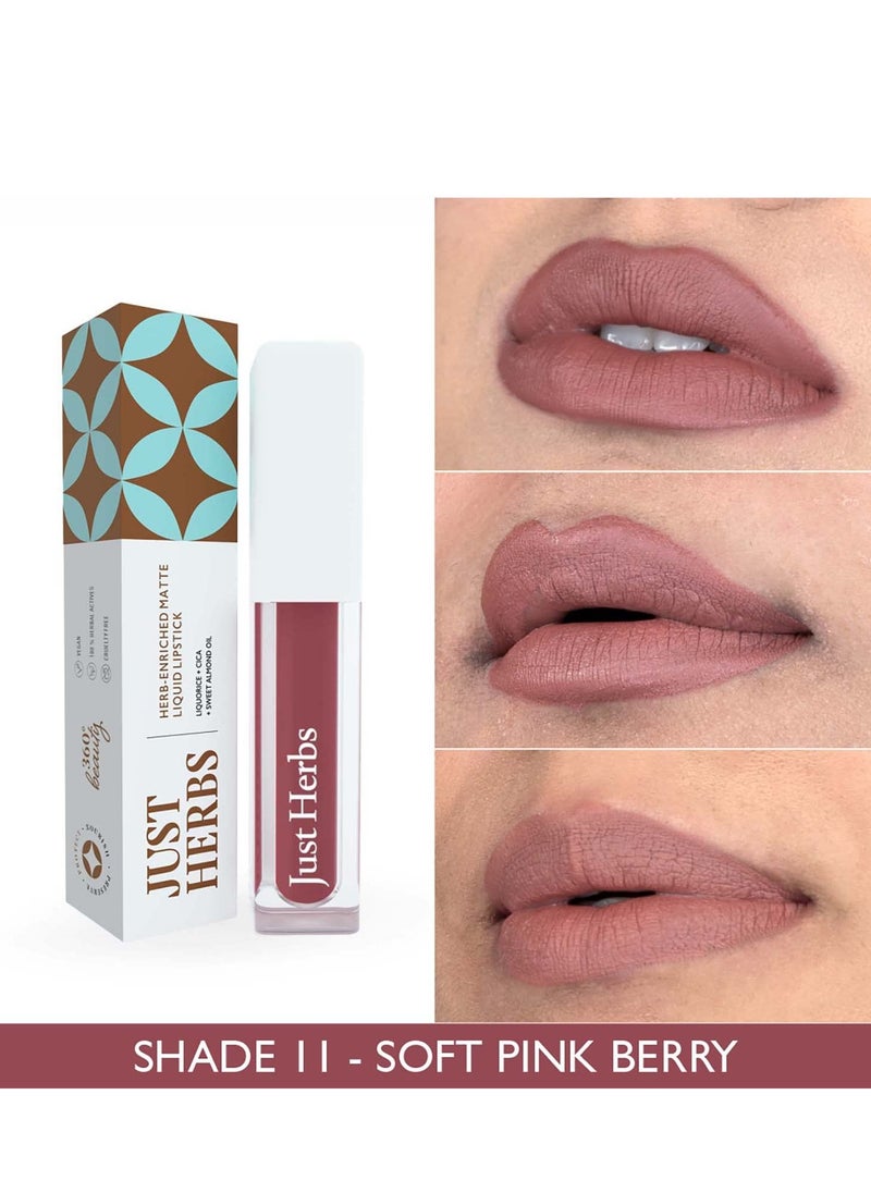 Just Herbs Just Herbs Ayurvedic Creamy Matte Long Lasting Liquid Lipstick  - Image 2