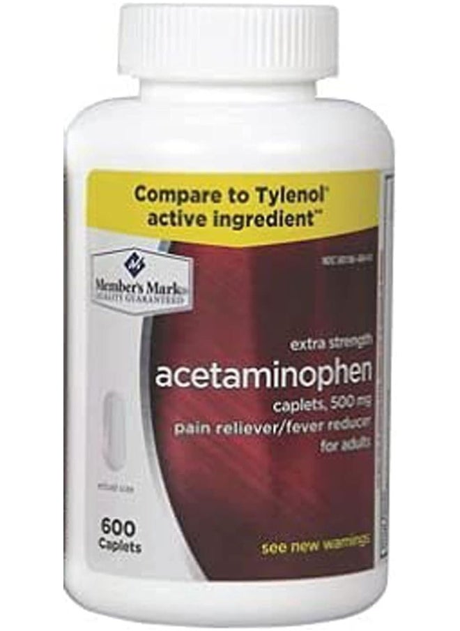 Member's Mark Acetaminophen Generic 500 mg Extra Strength - 600 Caplets 