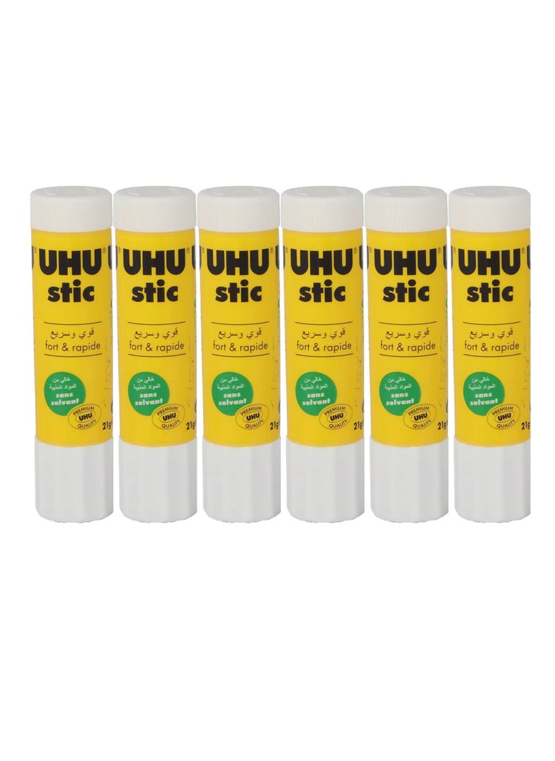 UHU 6-Piece Glue Stick 21gm Content  - Image 1
