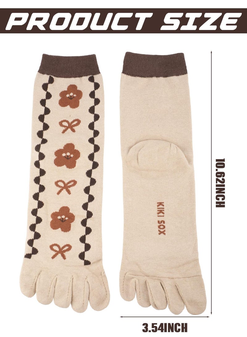 SYOSI 6 أزواج من الجوارب النسائية منخفضة القطع للجري وجوارب منفصلة للأصابع بخمسة أصابع للسيدات غير الرسميات - Image 4