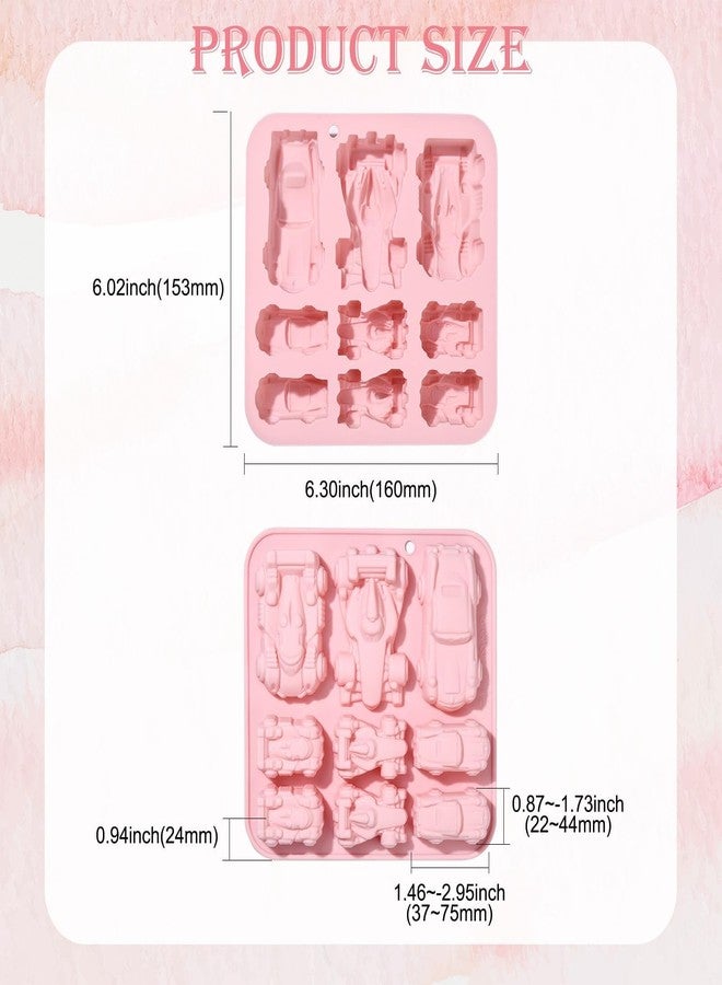 RupeeRise 9 Racing Car Silicone Molds for Baking, Cartoon Shaped Food Moulds, Kids Birthday Party Treats, Chocolate Ice Cube Cake Dosa Shapes Molds for Kids - Image 2
