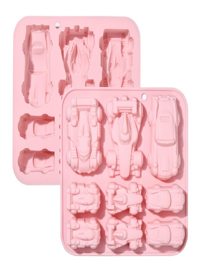 RupeeRise 9 Racing Car Silicone Molds for Baking, Cartoon Shaped Food Moulds, Kids Birthday Party Treats, Chocolate Ice Cube Cake Dosa Shapes Molds for Kids - Image 1