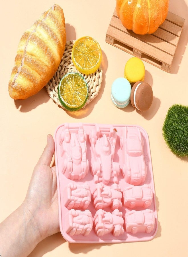 RupeeRise 9 Racing Car Silicone Molds for Baking, Cartoon Shaped Food Moulds, Kids Birthday Party Treats, Chocolate Ice Cube Cake Dosa Shapes Molds for Kids - Image 4
