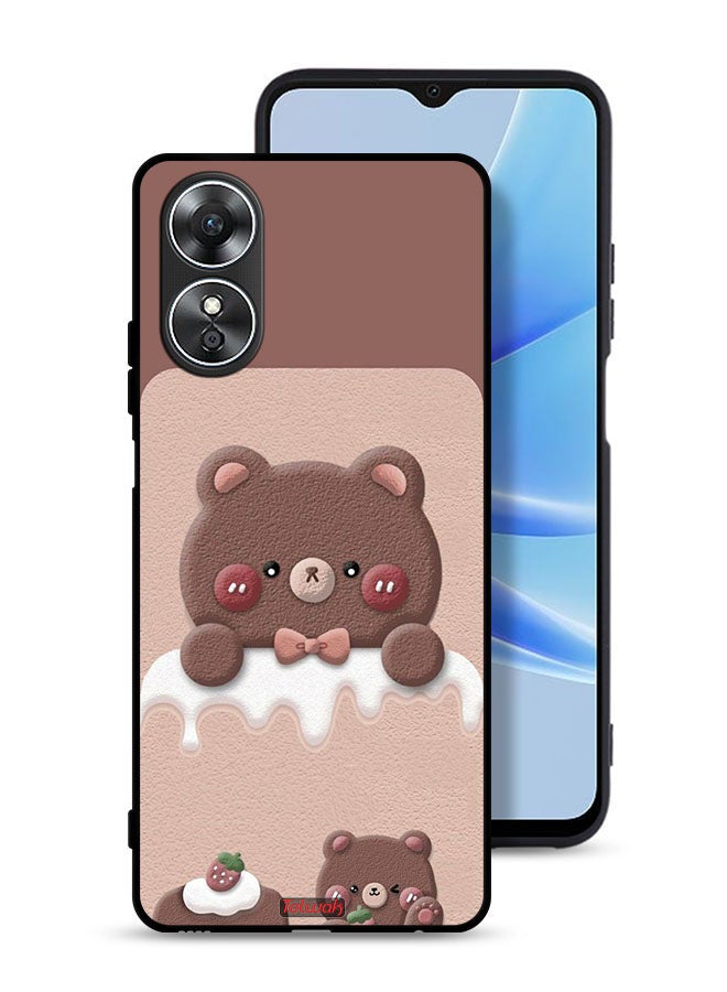 Tolwak Oppo A17 Protective Case Cover Bear Strawberry - Image 1