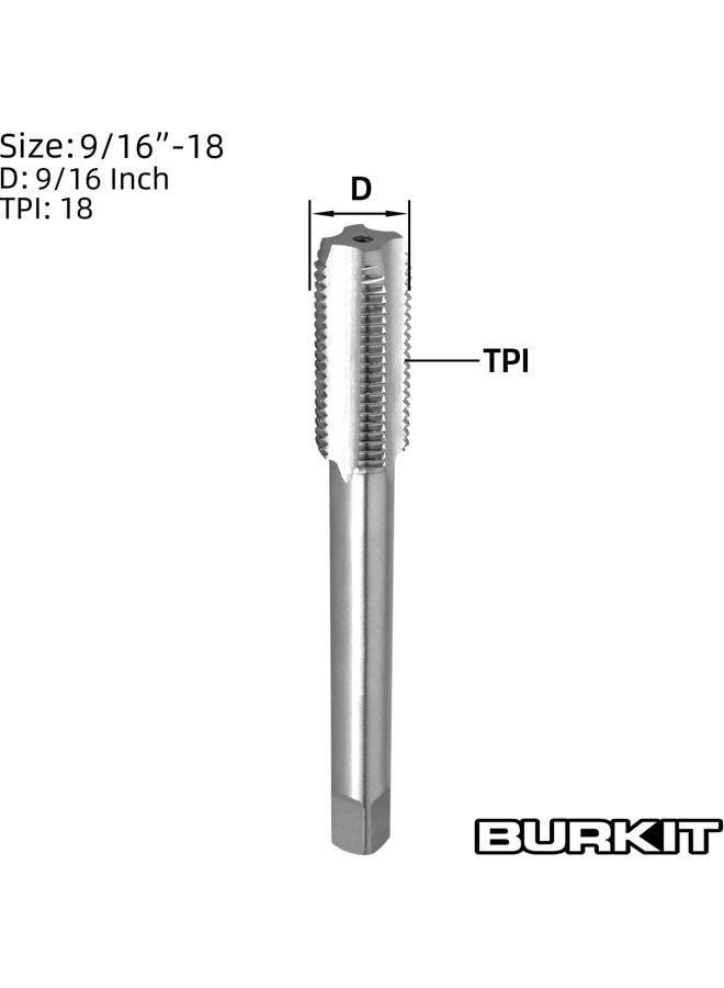 Burkit 9/16"-18 UNF Thread Tap Right Hand, HSS 9/16 x 18 UNF Straight Fluted Machine Tap - Image 2