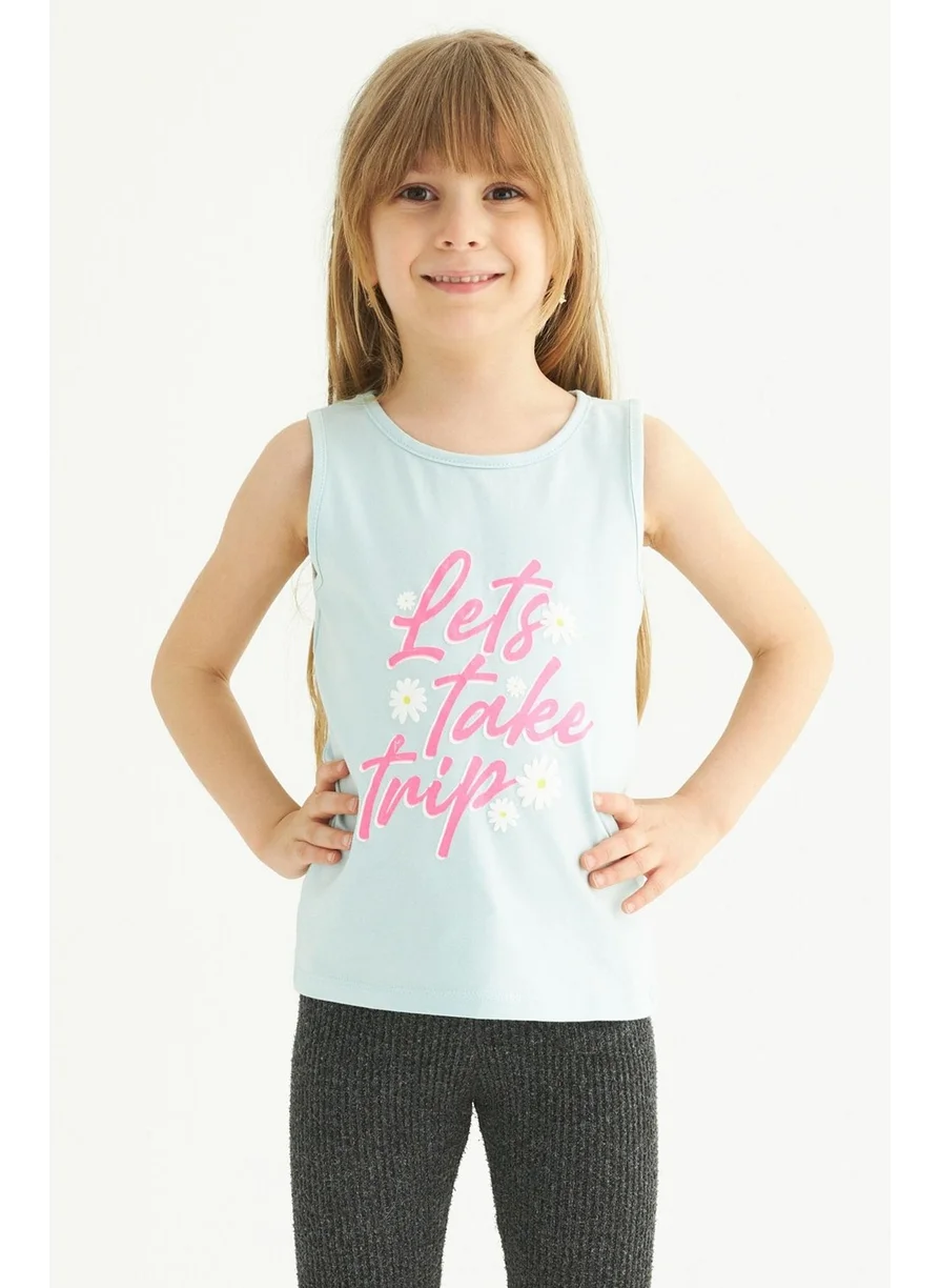 Zepkids Girl Lets Take A Trip Printed T-shirt 3-7 Years Old