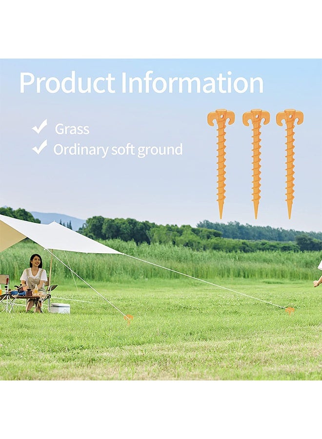 Peachjoy Heavy Duty Spiral Design Tent Stakes - Ground Anchors for Camping, Rain Tarps, Garden Weed Mat - 8 Pcs - Image 2