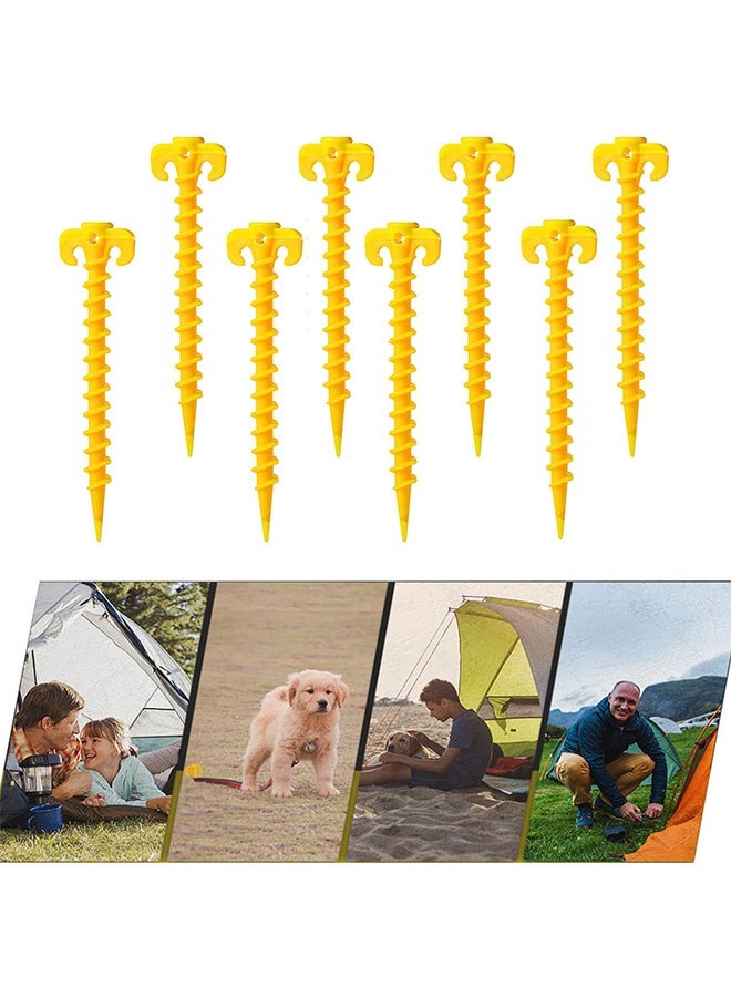 Peachjoy Heavy Duty Spiral Design Tent Stakes - Ground Anchors for Camping, Rain Tarps, Garden Weed Mat - 8 Pcs - Image 1