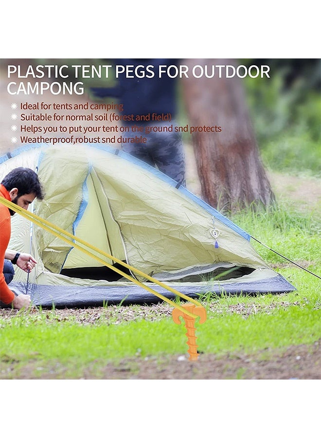 Peachjoy Heavy Duty Spiral Design Tent Stakes - Ground Anchors for Camping, Rain Tarps, Garden Weed Mat - 8 Pcs - Image 3
