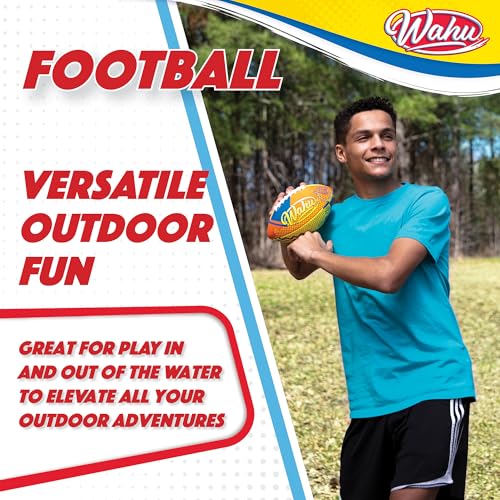 Wahu 100% Waterproof Beach Football with Real Laces for in and Out of Water Play, 9" Outdoor Football for Pool and Beach Games, Blue - Image 5