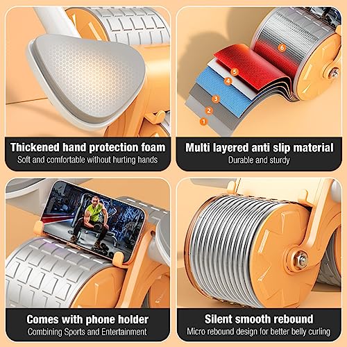 Optifit® Ab Roller Set with Counter and Silent Knee Pad Mat for Exercise Gym, Premium Abdominal Ab Roller with Phone Holder for Core workout, fitness & Exercise, Home Workout Equipment for Men Women - Image 2