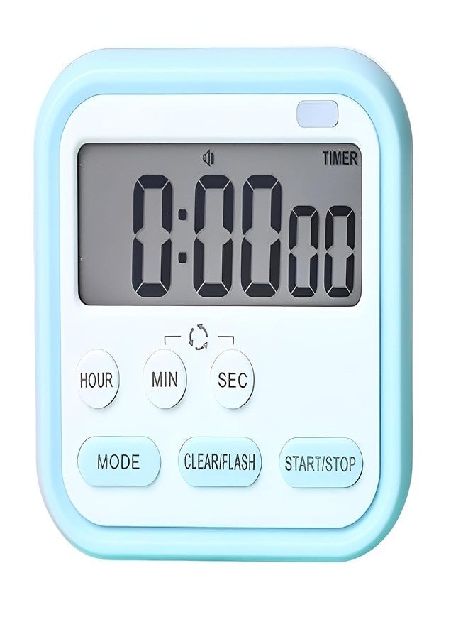 THEODORE® Digital Kitchen Clock & Stopwatch, Countdown Large Digits for Cooking, Chef Cooking Timer Clock with Loud Alarm,100% Mechanical Desk Timer Countdown Reminder Magnetic Back (Blue) - Image 1