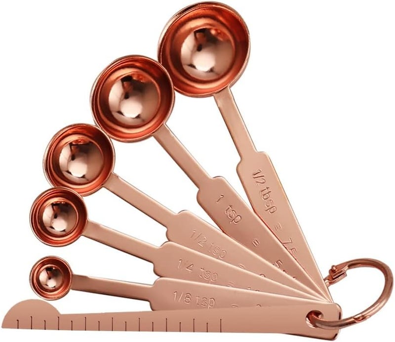 Khazna Multi-market matching options 6Pcs Measuring Spoon, Heavy Duty Stainless Steel Spoons for Cooking Baking, Tablespoon Teaspoon Dry or Liquid Ingredients, Fits in Spice Jar, 1/4 1/8 1/2 1 tsp, tbsp Simple practical structure - Image 1