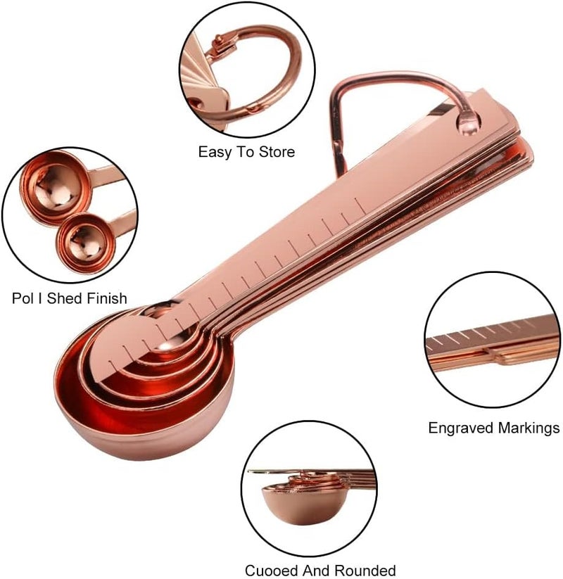 Khazna Multi-market matching options 6Pcs Measuring Spoon, Heavy Duty Stainless Steel Spoons for Cooking Baking, Tablespoon Teaspoon Dry or Liquid Ingredients, Fits in Spice Jar, 1/4 1/8 1/2 1 tsp, tbsp Simple practical structure - Image 5