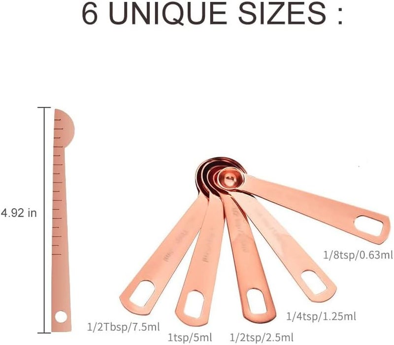 Khazna Multi-market matching options 6Pcs Measuring Spoon, Heavy Duty Stainless Steel Spoons for Cooking Baking, Tablespoon Teaspoon Dry or Liquid Ingredients, Fits in Spice Jar, 1/4 1/8 1/2 1 tsp, tbsp Simple practical structure - Image 4