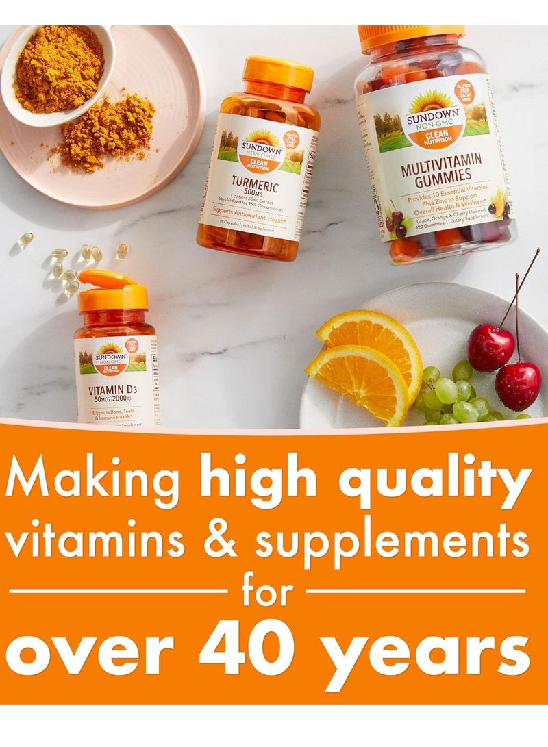 Sundown Fish Oil 1200 mg Omega 3 Dietary Supplement, Supports Heart and Metabolic Health 100 Softgels - Image 2