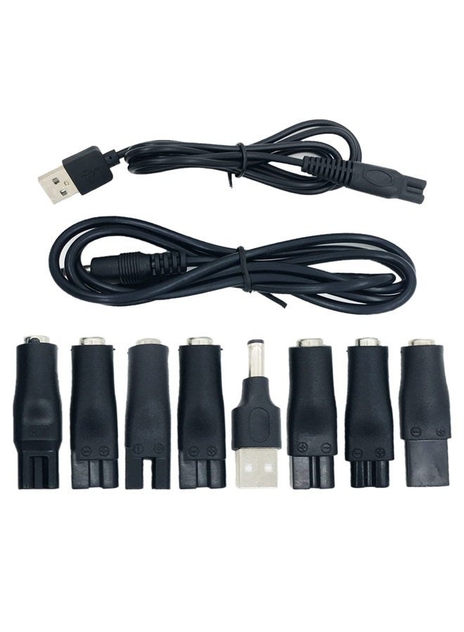 PDEEY Charger Cord for Most Electric Hair Clipper Trimmer Shaver Razor, Flawless Leg Pedi - 5V DC Cable and Variety Adapters