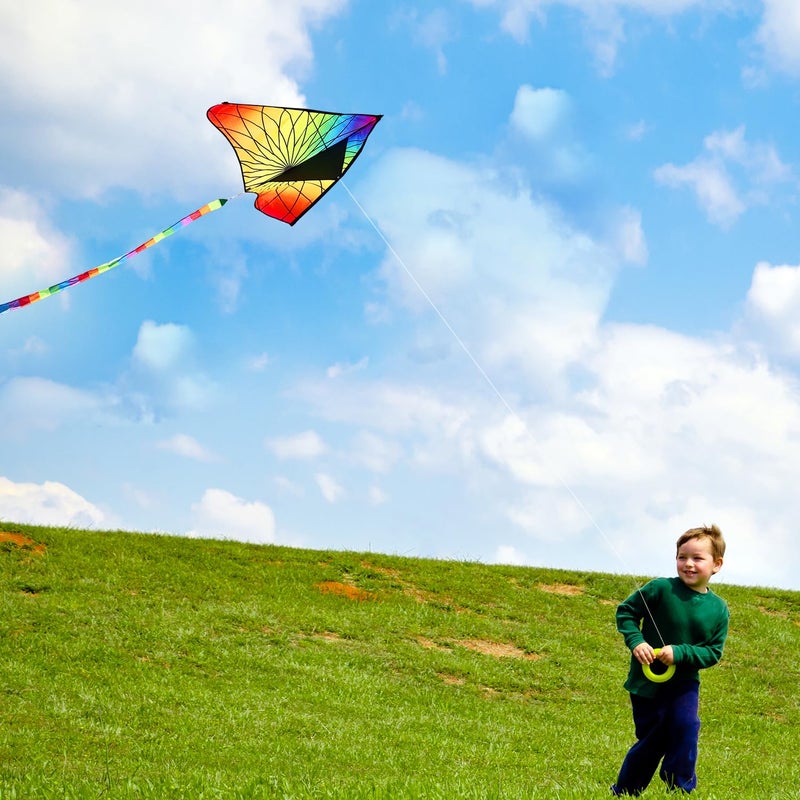 HONBO Giant Bloom Kite for Kids & Adults, Beginner Kites for Kids Ages 4-8, 8-12, Easy Flying Beach Kite, Outdoor Toy, for Boys and Girls (Flower) - Image 2