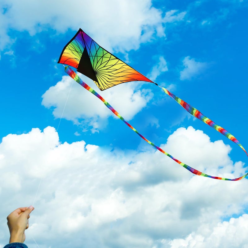 HONBO Giant Bloom Kite for Kids & Adults, Beginner Kites for Kids Ages 4-8, 8-12, Easy Flying Beach Kite, Outdoor Toy, for Boys and Girls (Flower) - Image 3